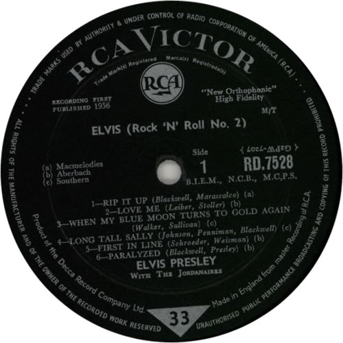 Elvis Presley Rock 'n' Roll No. 2 - 1st UK vinyl LP album